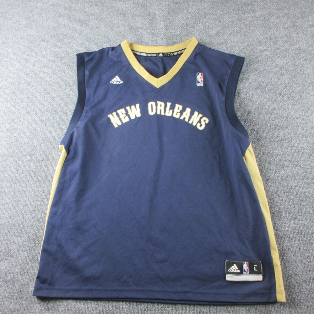 New Orleans Pelicans Jersey Mens L Blue NBA Basketball‎ Adidas Team Issue Blank